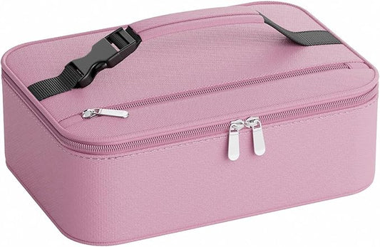 Small Lunch Box Insulated Lunch Bag for Women Men, Bento Kids Lunch Box, Compact Portable Thermal Meal Cooler Bags with Buckle Handle for Work & School, Pink 5L