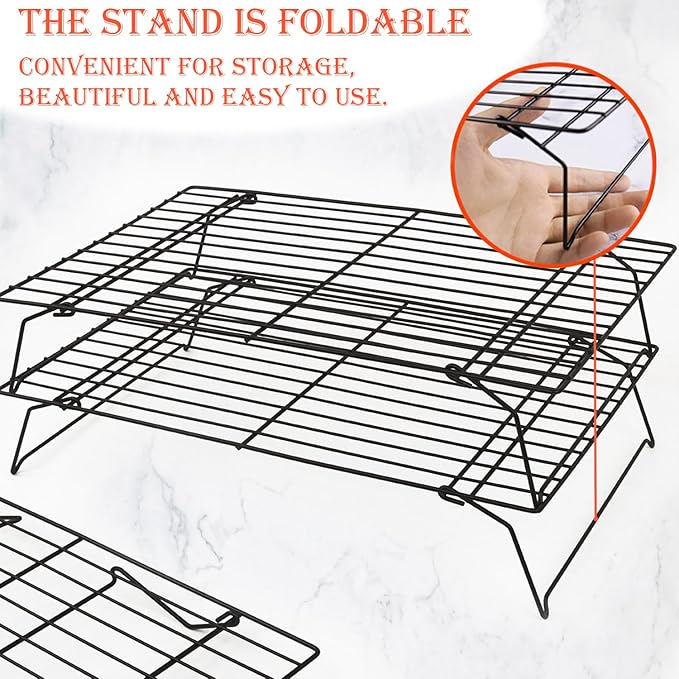 Cooling Rack, 1 Pack 3-Tier Stackable Cooling Rack Baking Rack For Oven Cooking Wire Rack For Baking Sheet, Baking Rack Cooling Rack Baking For Pies, Cookies, Pastries, Cooking And Baking