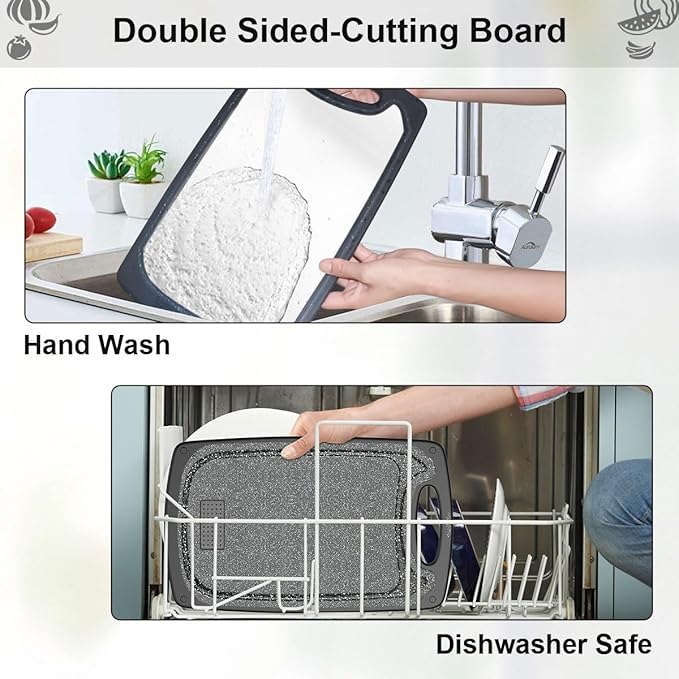 Metal Cutting Boards for kitchen, Stainless Steel Cutting Board, Dishwasher Safe, Juice Groove, Easy Grip Handle, Non-Slip Steel Cutting Board 15.6''x9.5''(1 Board)