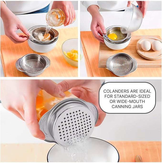 2 PCS Tuna Strainer for Can - Small Colander with Handle Stainless Steel Tuna Can Strainer Press for Kitchen Multipurpose Tuna Drainer Press