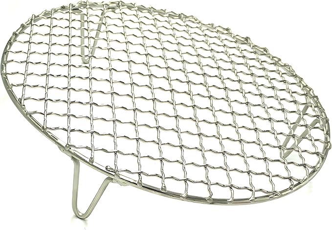 Round Canning Rack Stainless Steel with 2" Height Legs Dia 8.25" Heavyweight Cross Wire Steaming Cooling Barbecue Rack/Carbon Baking Net/Grill/Pan Grate (210mm/8.25")