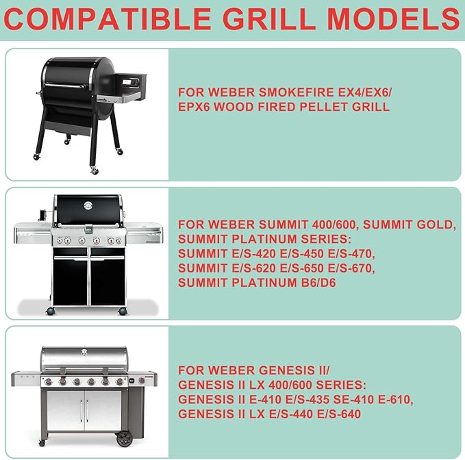 40 Packs 6498 6417 Grease Catcher Pans for Weber Genesis II 400& 600, Aluminum Foil Tray Liners for Weber 28''/36" Gas Griddle, for Weber 400/600 Summit Series Smokefire Ex6 EpX6 Ex4 Gas Grill
