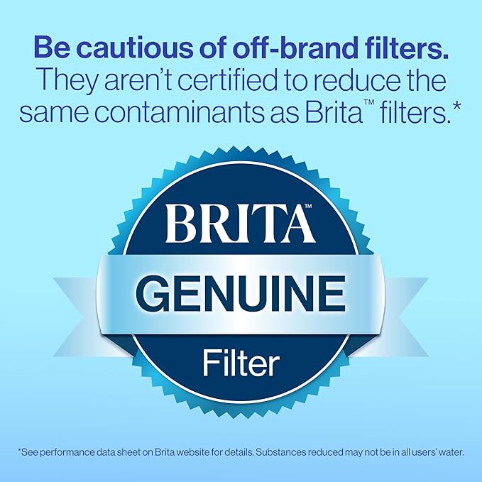 Brita Large 10 Cup Water Filter Pitcher, 1 BritaPlus Filter, Everyday, Stone Blue (Package May Vary)