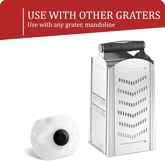 Borner by Reston Lloyd Food Safety Holder for Mandoline Slicers, Cutters & Graters, Protective Finger Guard for Safe Slicing & Grating, Made in Germany, Red