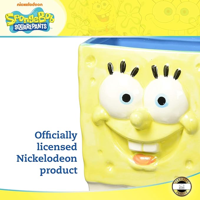 Silver Buffalo SpongeBob SquarePants 3D Sculpted Ceramic Mug, 20 Ounces (Pack of 12)