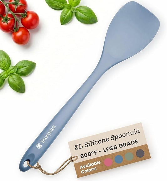Starpack 'The All Rounder' XL Premium Silicone Spoonula Spatulas - Up to 600°F Heat Resistant Spatula Spoons - Best Silicone Spoonulas - Rubber Spatula Spoons - Kitchen Spoon Spatulas for Cooking