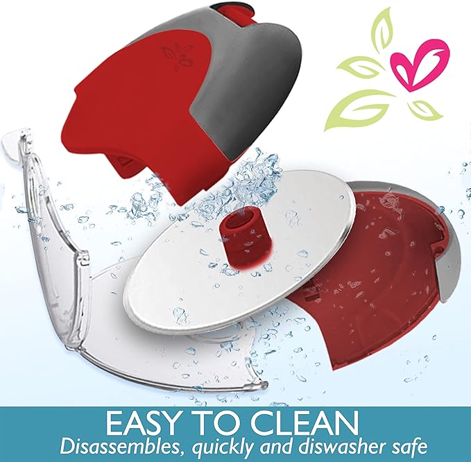 Red Pizza Cutter Wheel with Protective Blade Cover, improved, Super Sharp, Easy To Use and Clean, Slicer, Ergonomic Rubberized Grip, heavy dutty, Stainless Steel, Dishwater Safe