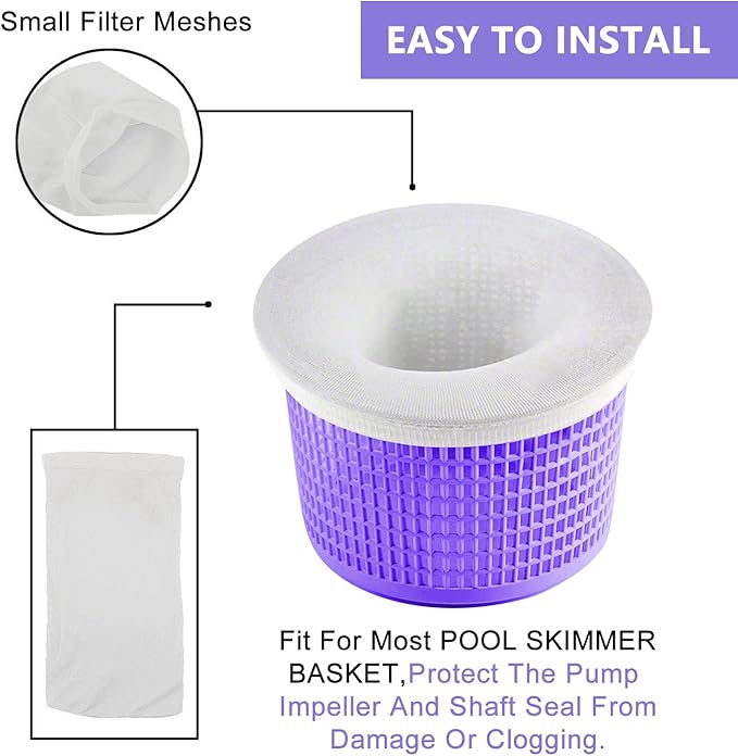 Coopache 90-Pack of Pool Skimmer Socks - Filters Baskets, Skimmers Cleans Debris and Leaves for In-Ground and Above Ground Pools