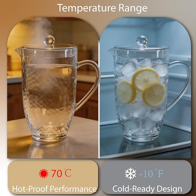 Pitcher with Lid and 4 Tumblers Set, 92oz Plastic Water Jug, BPA-Free Beverage Pitcher for Fridge, Large Drink Carafe for Party, Juice, Ice Tea, Sangria, Lemonade, (Set of 5 in Gift Box)