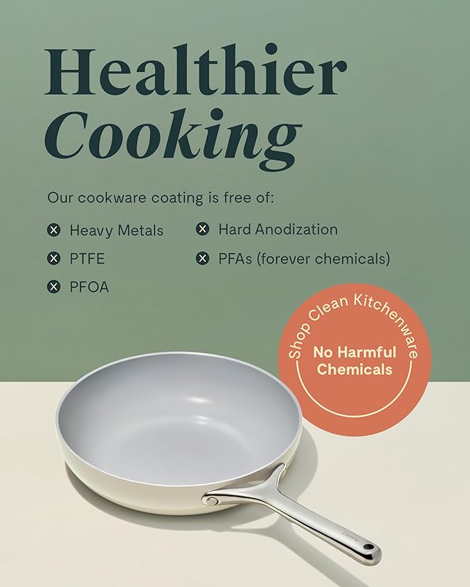 Caraway Nonstick Ceramic Mini Fry Pan (1.05 qt, 8") - Non Toxic, PTFE & PFOA Free - Oven Safe & Compatible with All Stovetops (Gas, Electric & Induction) - Sage