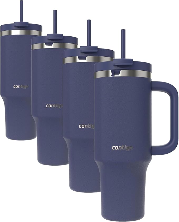 Contigo Tumbler, 40oz Stainless Steel | Vacuum Insulated | Leak-Proof | Cold for 29 Hours | Indigo, Pack of 4