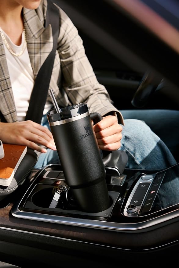 STANLEY Quencher H2.0 Tumbler with Handle and Straw 40 oz | Flowstate 3-Position Lid | Cup Holder Compatible for Travel | Insulated Stainless Steel Cup | BPA-Free | Sea Glass Aura
