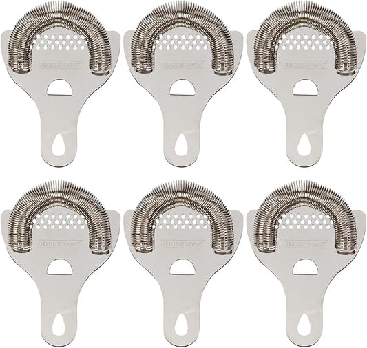 A Bar Above Hawthorne Strainer for Cocktails, Bar Strainer Cocktail, High-Density Spring, Mirrored Stainless Steel Finish, Drink Strainer, Cocktail Strainer for Boston Shakers & Mixing Glasses, 6 Pack