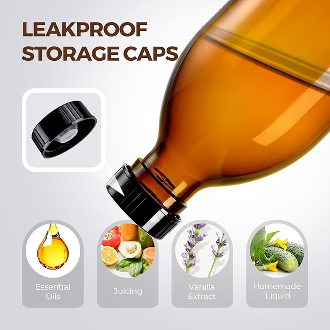 8 oz Amber Glass Pump Bottle, 250ml Glass Soap Dispenser Bottle for Body Lotion Massage Oil, Refillable Empty Hand and Dish Soap Dispensers Set with Labels - 2 Pack