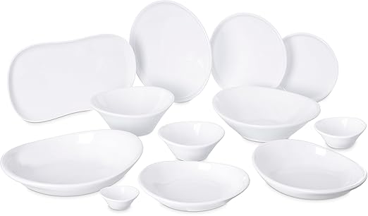 Carlisle FoodService Products Stadia Reusable Plastic Plate Pasta Plate for Home and Restaurant, Melamine, 8.5 Inches, White, (Pack of 12)