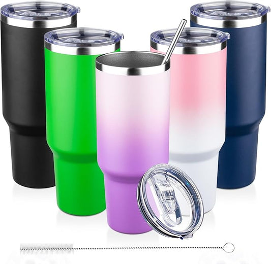40 oz Tumbler with Lids and Straws Double Wall Vacuum Insulated Tumbler Cup,Stainless Steel Leak-proof Thermal Tumbler Powder Coated Travel Coffee Mug for Cold and Hot Drinks,Gardient Purple