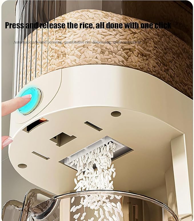 11LB Rice Dispenser, Large Grain Container Storage with Lid Measuring Cylinder Household Cereal Dispenser Bucket for Kitchen Soybean Corn(11lb)