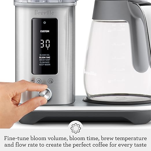Breville Luxe Drip Coffee Machine, Brushed Stainless Steel, 60 Fluid Ounces Capacity, Glass Carafe, BDC415BSS