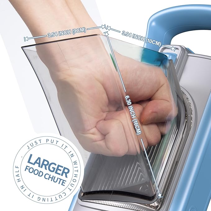 All-in-1 Update Safe Mandoline Slicer for Kitchen, Food Chopper with Container, Thickness Adjustable Vegetable Chopper, Potato French Fry Cutter Tomato Apple Slicer Onion (Blue)
