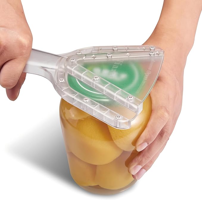 Jar Opener for Weak Hand & Seniors with Arthritis,Easy Twist Off Bottle Caps,Patent | Unique Kitchen Gadgets,Handheld Lid Top Open for Elderly/Women/Men (Transparent)