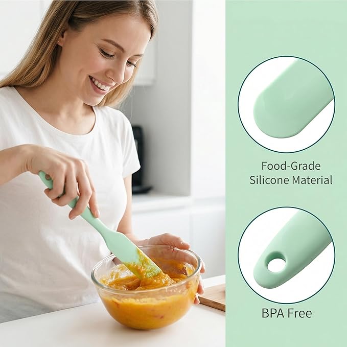 4 Pcs Jar Spatula, Food Grade Silicone Spatula,Sourdough Spatula, Spatulas Silicone Heat Resistant,for Mixing, Scraping, and Spreading Cake Butter,Dishwasher Safe, BPA Free