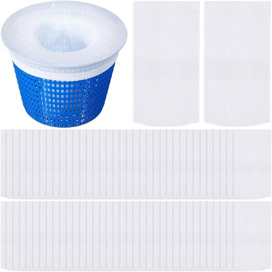 200 Pack Pool Skimmer Socks, Pool Filter Socks for Filters Skimmer Basket to Filter Debris and Leaves for Above Ground and Inground Pools