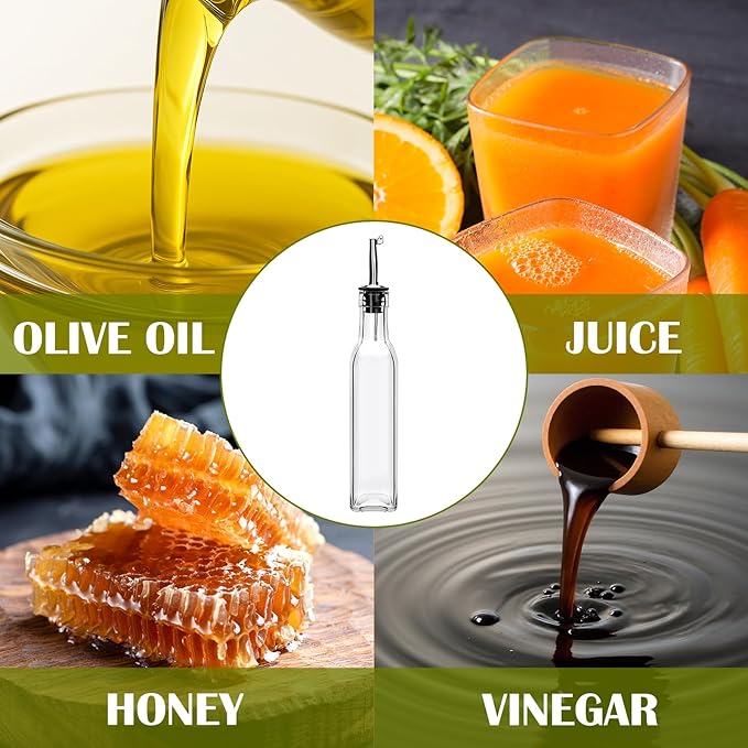 8oz Olive Oil Dispenser Bottle,Oil Dispenser for Kitchen,8 Pack olive oil dispenser with Stainless Steel Pourer Spouts,Vinegar Cruet Bottle with Pourers