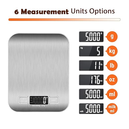 Food Scale, 11lb Digital Kitchen Scale Weight Grams and oz for Baking Cooking, Stainless Steel and Tempered Glass Waterproof Body, 1g/0.1oz Precise Graduation