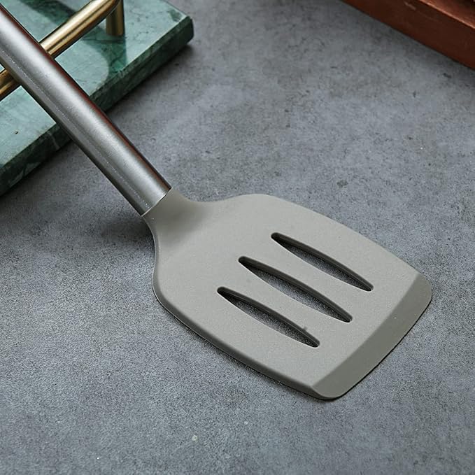 Berglander Spatulas, Non-stick Silicone Slotted Turner Turner For Cooking, Kitchen Spatula Barbecue Spatulas, Dishwasher Safe, Easy to Clean