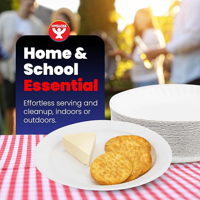 Hygloss Bulk Small Paper Plates 6-Inch - Dessert Plates Disposable for Party, Cake, Appetizer, Snack, Foodware, Crafts & More - Environmentally Friendly - White, Uncoated, Microwave Safe (200 Count)