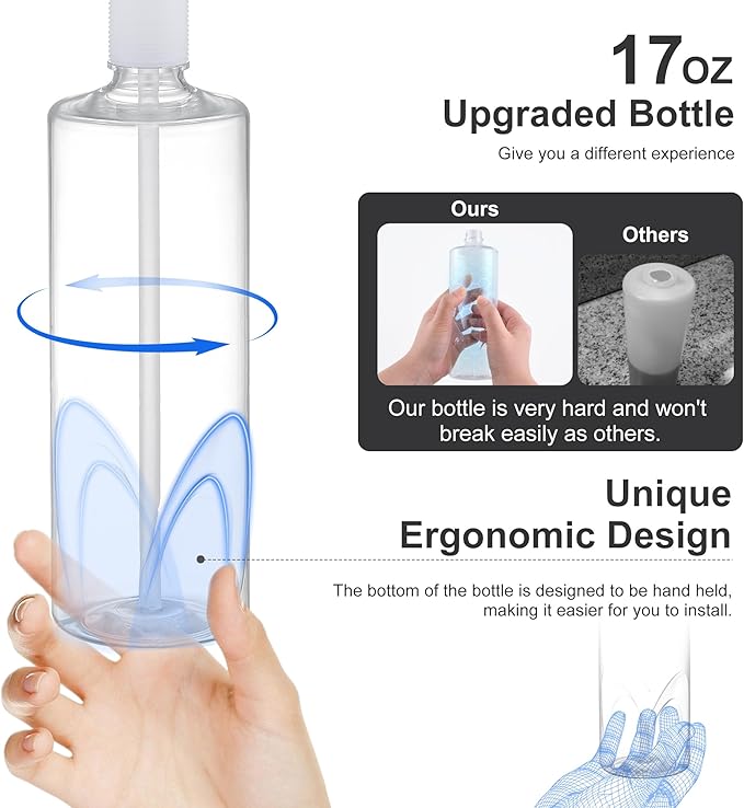 GAGALIFE Kitchen Sink Soap Dispenser Oil Rubbed Bronze, Built in Soap Dispenser with 17 OZ Bottle, Refill from The Top, Liquid Dispenser for Kitchen Sink