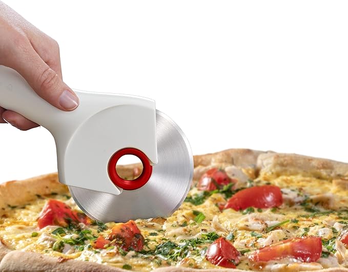 Joseph Joseph Ringo Easy Clean Pizza Wheel Cutter Slicer, Stainless Steel blade, Dishwasher safe