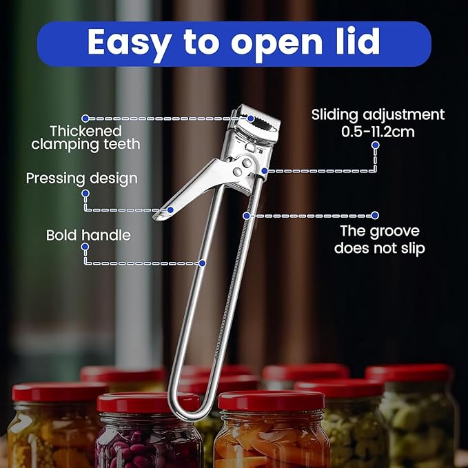 Jar Opener for Weak Hands - Removes Tight Jar Lid for Seniors with Arthritis - Adjustable Jar Opener - Multi Opener Set with Jar Opener Gripper Pad and Bottle Opener Keychain(2Pcs)