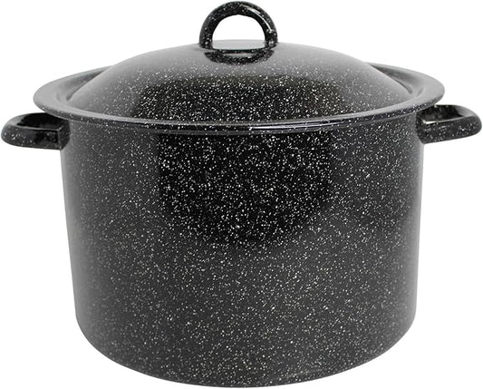 MIRRO 7.75qt Enamel Stock Pot, Black