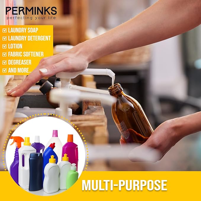 5 Gallon Pump Dispenser - Pump for 5 Gallon Bucket, Jug, Bottle, Large Container - Great for Shampoo & Conditioner, Laundry Detergent, Snow Cone Syrup, Bleach Liquid, Oil & More (Pack of 1)
