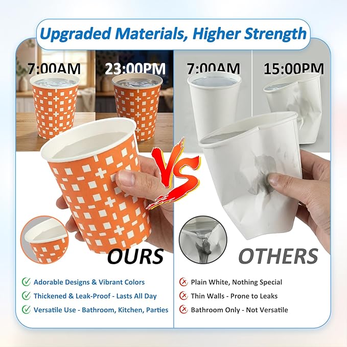 500Pack 5 oz Paper Cups, Multicolor Small Bathroom Mouthwash Disposable Paper Cups Dessert Dispenser for Home Use, Party, Picnic, Travel and Event, BBQ, 5 Colors