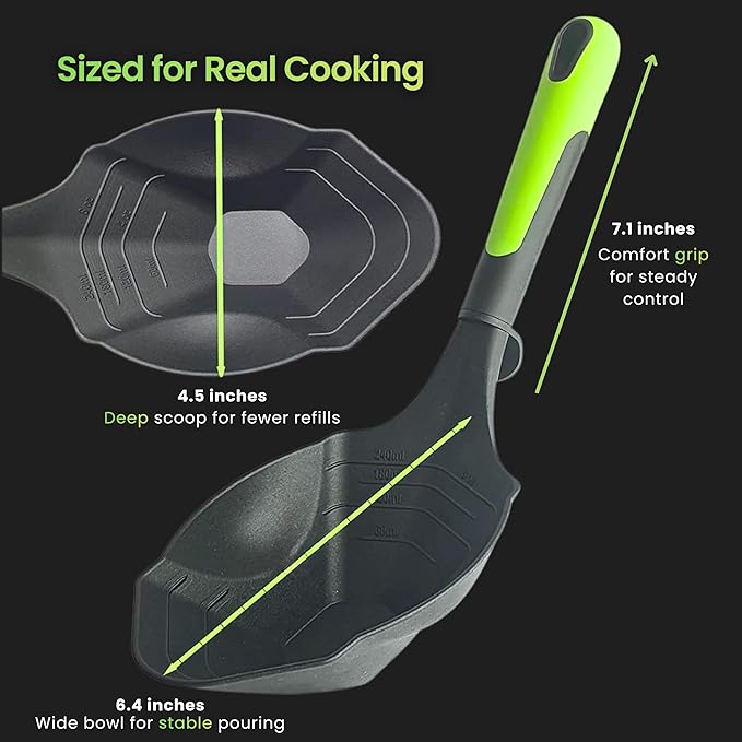 Soup Ladle -500F Heat Resistant & BPA-free. Non Scratch 8oz Ladle Spoon. Non Stick Scoop Ladel Serving Spoons for Sauce Pasta. Soup Spoons Kitchen Utensils. Canning Supplies Starter Kit by Supa Ant