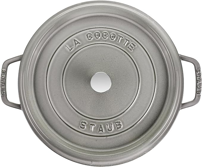 Staub Cast Iron 5.5-qt Round Cocotte - Graphite Grey, Made in France