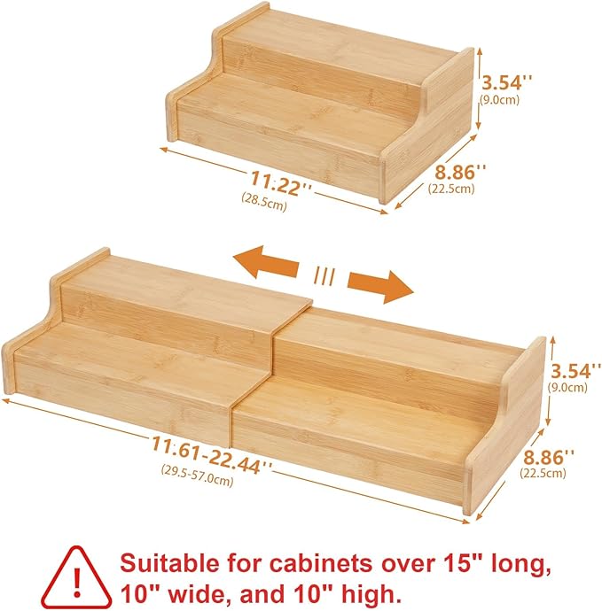 2-Tier Expandable Bamboo Coffee Mug Holder, Mug Organizer for Kitchen Cabinets, Mug Cup Rack, Multi-Functional Cup Holder Shelf, Coffee Bar Organizer, Home