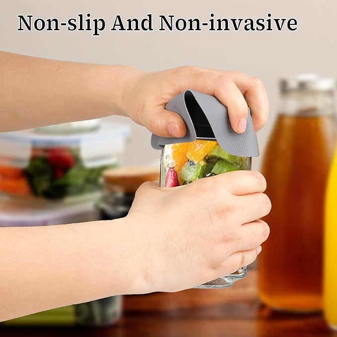 4PCS Jar Opener Gripper Pad, Silicone Jar Openers 5 Inch Square Multi-function Anti-Slip Coasters Bottle Jar Opener, Jar Lid Openers for Opening Cans Jars in Summer(Gray)