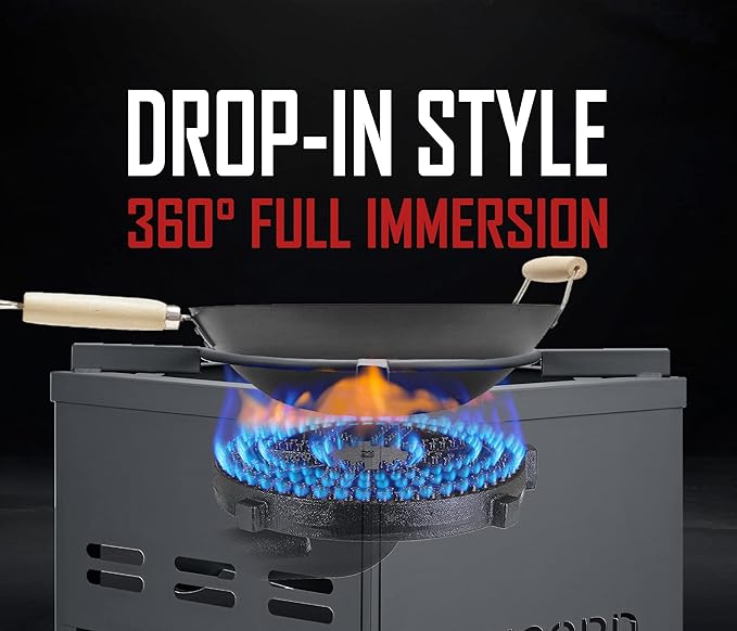Concord Professional Single Banjo Wok Burner with Stand. Drop In Wok Edition. Up to 270,000 BTU. Great for Home Brewing, Wok Stir Fry, Turkey, Etc. (16")