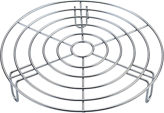 Bacon Cooking Rack for Oven Use Dia 9.4" Wire Cooling Racks for Baking Round 304 Stainless Steel Wire Cooking Racks/Carbon Baking Net/Grill/Pan Grate with Legs (Height 1.8",9.4"/24cm)