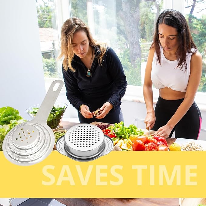 2 PCS Tuna Strainer for Can - Small Colander with Handle Stainless Steel Tuna Can Strainer Press for Kitchen Multipurpose Tuna Drainer Press