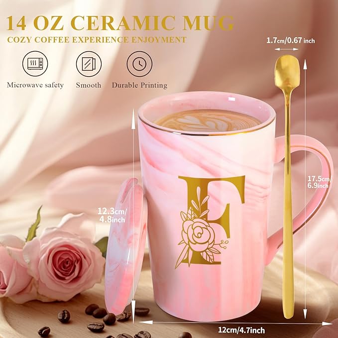 Personalized Ceramic Coffee Mug with Lid Tea Cup Women Gift Flight Attendant Pet Sitter Secretary Hairdress Caregiver Musicians Dancer Cheerleaders Hairstylist Nanny Hair Stylist Nail Technician,F