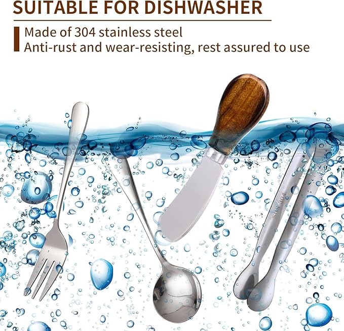 Charcuterie Accessories (14 Pcs), Cheese Spreaders for Charcuterie Board, Mini Serving Spoons, Forks and Mini Serving Tongs - Charcuterie Utensils for Butter, Cheese and Pastry Making