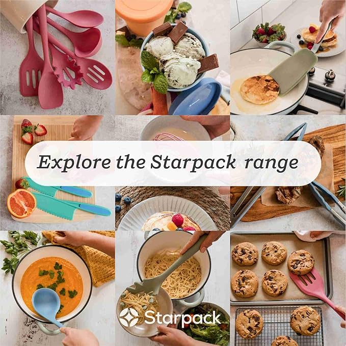 Starpack 'The All Rounder' Premium Silicone Spoonula - Upto 600F Heat Resistant Non Stick Grey 10" Silicone Spoonula Spatula for Cooking - LFGB Grade, Dishwasher Safe Kitchen Spoon Spatulas