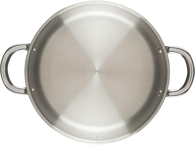 Rachael Ray Professional Stainless Steel Stockpot with Lid, Compatible with All Cooktops, Induction Ready, Dishwasher Safe, 6 Quart Stock Pot - Stainless Steel