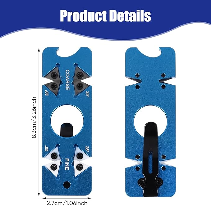 6-in-1 Hunting Knife Sharpener & Bottle Opener Adjustable Angles Multi-Function with Belt Clip portable Portable Pocket Knife Sharpener