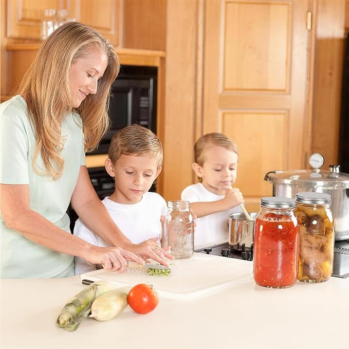 Glass Mason Jars, 4 Pack 8oz Clear Small Canning Jars with Lids for Sealing, Ideal for Food Storage, Snacks, Candies, Jam, Honey, Wedding Favors, Premium Spices & Bathroom Vanity Decor