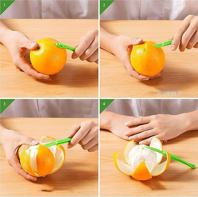 Orange Peeler - YAWALL 6Pcs Orange Peeler Tool, Plastic Lemon Citrus Peeler, Easy Open Orange Slicer Peel Cutter Kitchen Accessories Knife Gadget Pelador De Naranjas